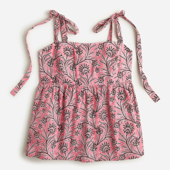 NWT J. Crew Tie-shoulder Tank Top in Ratti Coral Vines size 10 - Picture 2 of 11